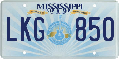 MS license plate LKG850