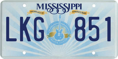 MS license plate LKG851