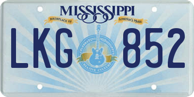 MS license plate LKG852