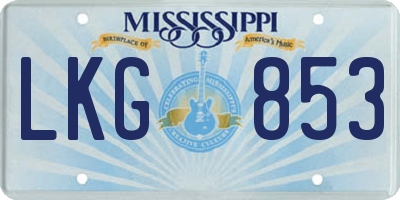 MS license plate LKG853