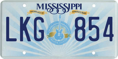 MS license plate LKG854