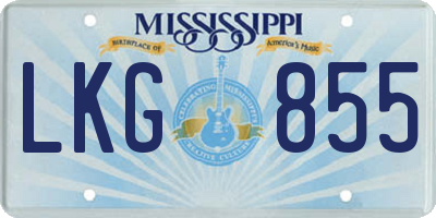 MS license plate LKG855