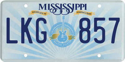 MS license plate LKG857