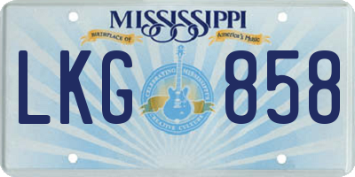 MS license plate LKG858