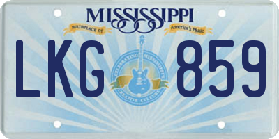 MS license plate LKG859