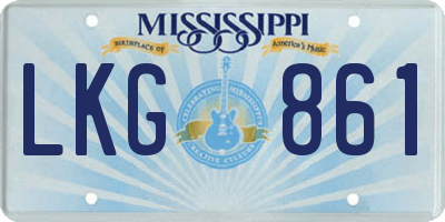 MS license plate LKG861