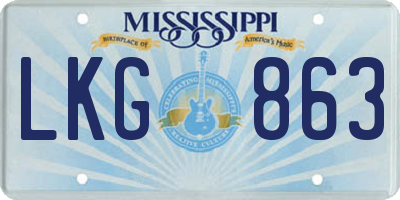 MS license plate LKG863