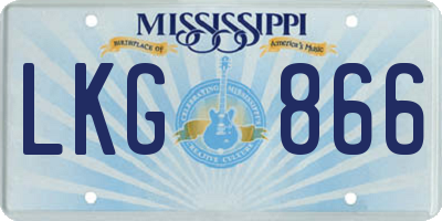 MS license plate LKG866