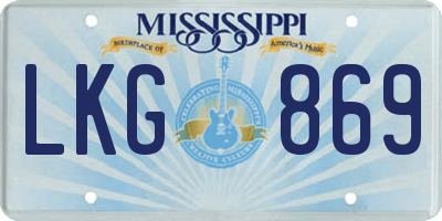 MS license plate LKG869