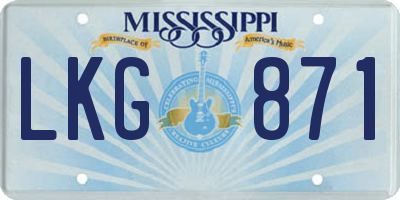 MS license plate LKG871