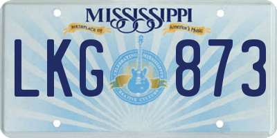 MS license plate LKG873