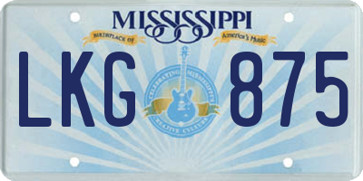 MS license plate LKG875