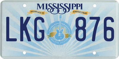 MS license plate LKG876