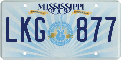 MS license plate LKG877