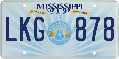 MS license plate LKG878