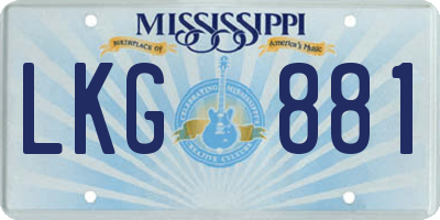 MS license plate LKG881