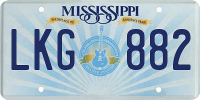 MS license plate LKG882