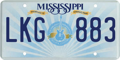 MS license plate LKG883