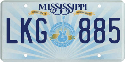 MS license plate LKG885