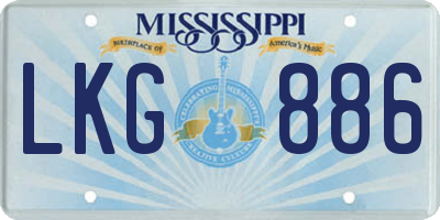 MS license plate LKG886
