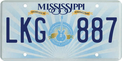 MS license plate LKG887