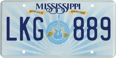 MS license plate LKG889