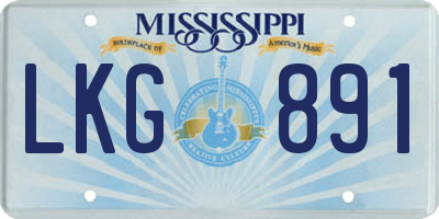 MS license plate LKG891