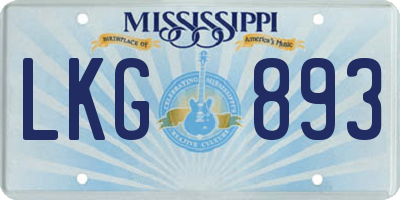 MS license plate LKG893