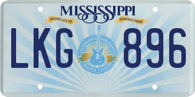 MS license plate LKG896