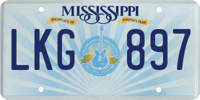 MS license plate LKG897