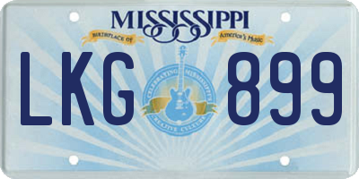 MS license plate LKG899