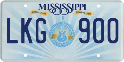 MS license plate LKG900