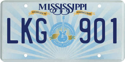 MS license plate LKG901