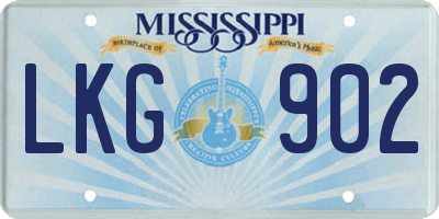 MS license plate LKG902
