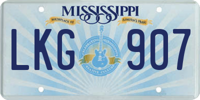MS license plate LKG907