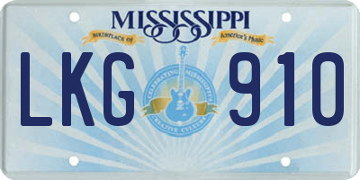 MS license plate LKG910