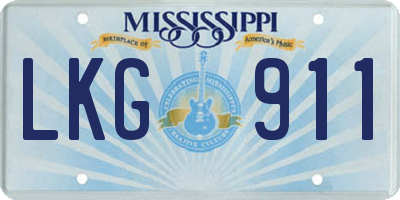 MS license plate LKG911