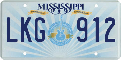 MS license plate LKG912