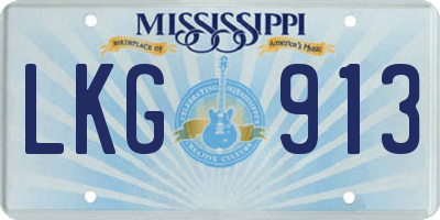 MS license plate LKG913