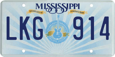 MS license plate LKG914