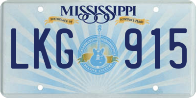 MS license plate LKG915