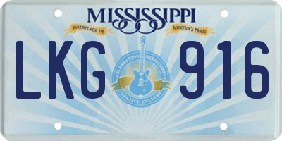 MS license plate LKG916