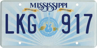MS license plate LKG917