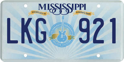 MS license plate LKG921