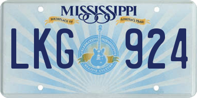 MS license plate LKG924