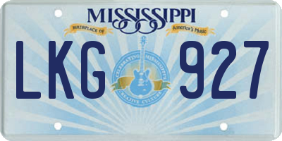 MS license plate LKG927