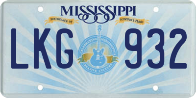 MS license plate LKG932