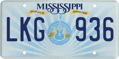 MS license plate LKG936