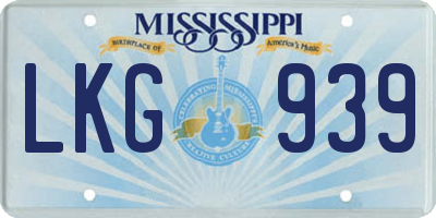 MS license plate LKG939