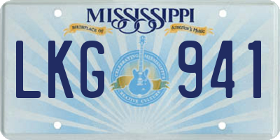 MS license plate LKG941